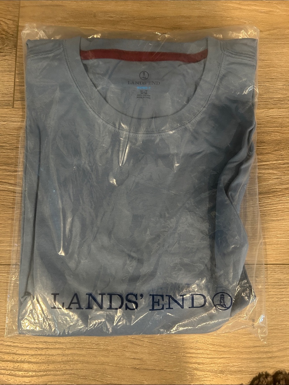 NWT Lands' End Light Blue Crew Super‎ Tee Size XLT
